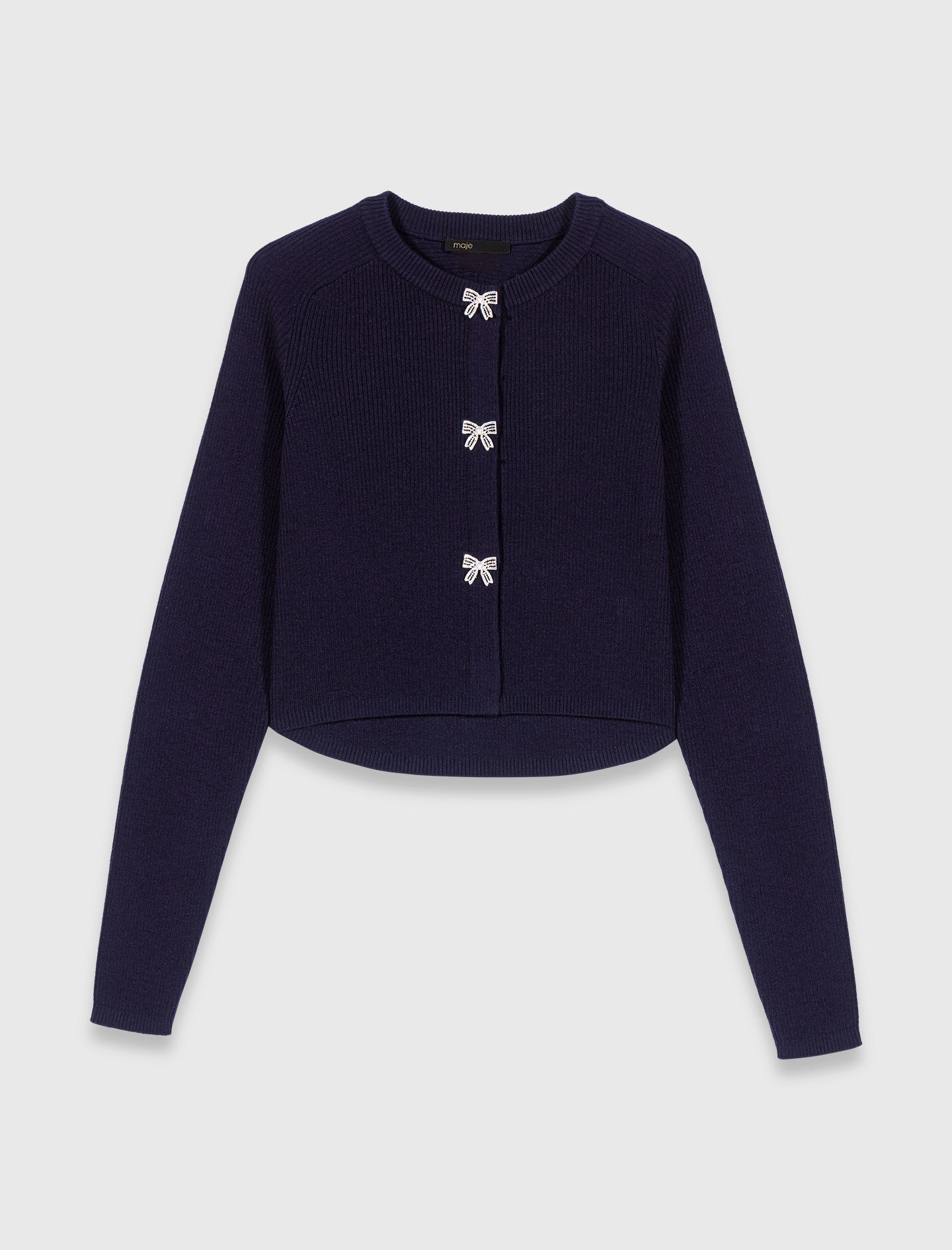 Cardigan à boutons nœud bijoux