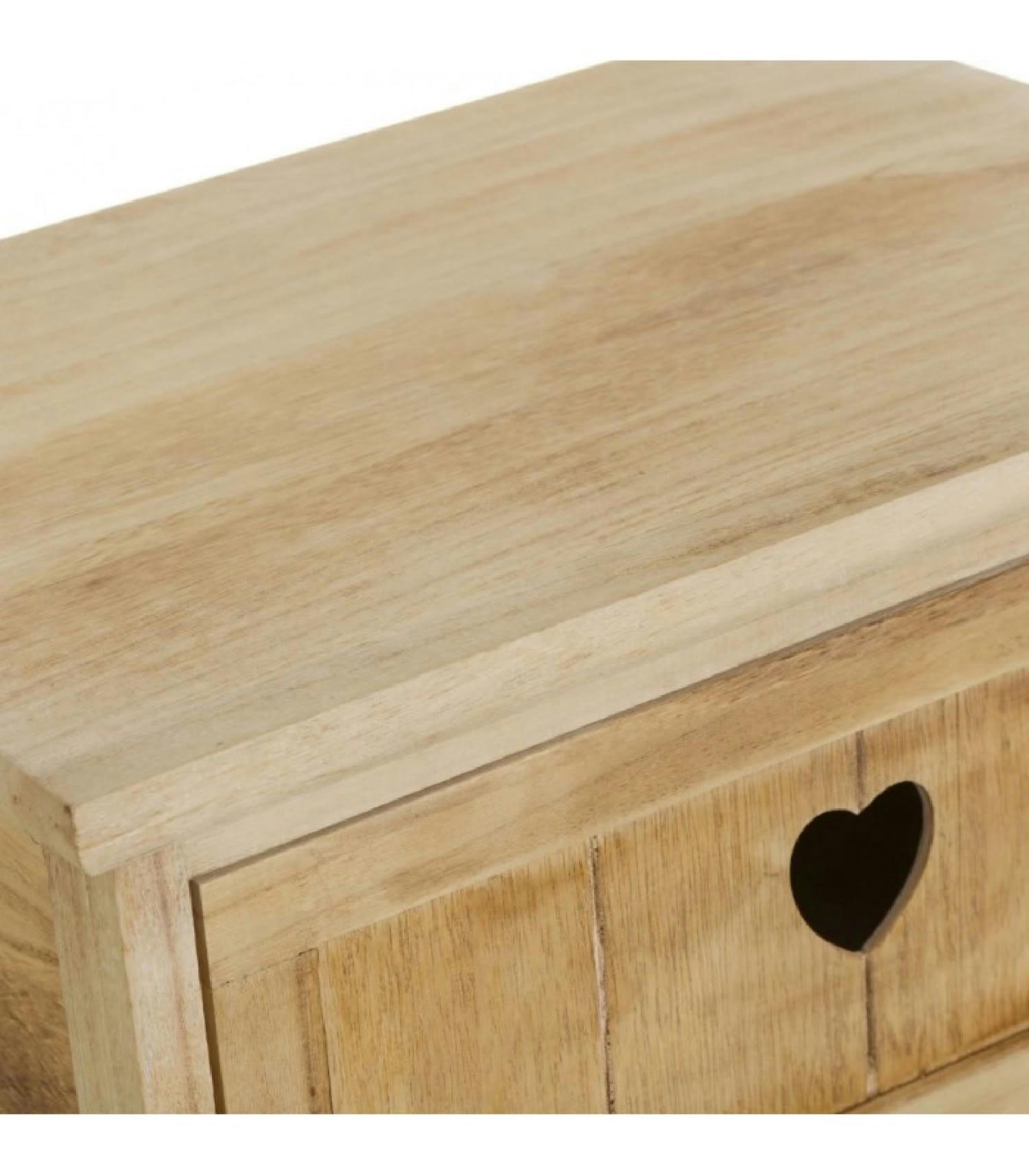 COUNTRY - Table de chevet en bois 1 tiroir et 2 paniers H58cm