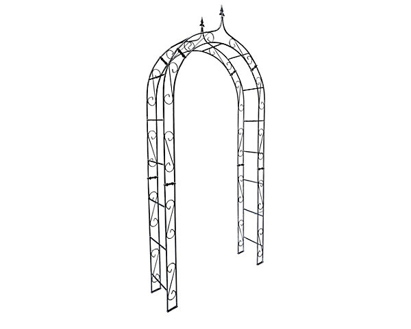 Arche de jardin ALEX sommet pointu - 120 cm revêtement en poudre noir