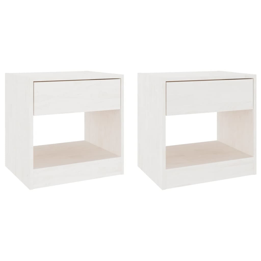 2x Szafka Nocna Stolik Komoda Biała z Szufladą Do Sypialni 40x31x40 cm
