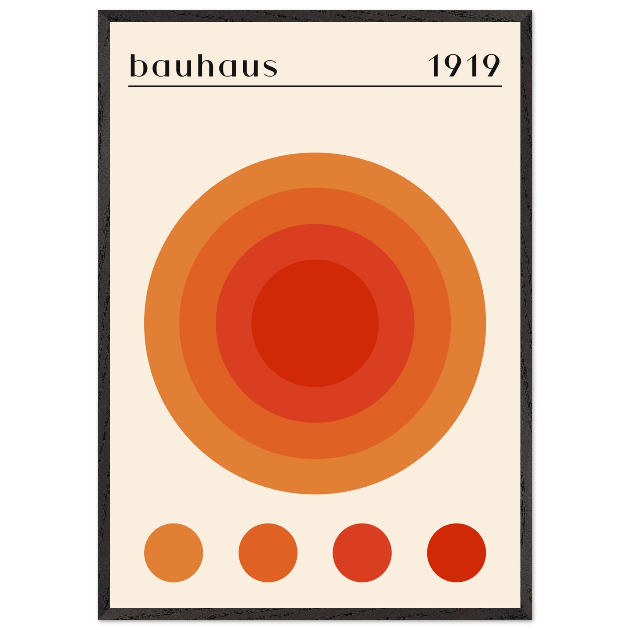 Artfulprints Poster met Lijst Bauhaus - Orange dot  - A4 21x29.7 cm - Oranje