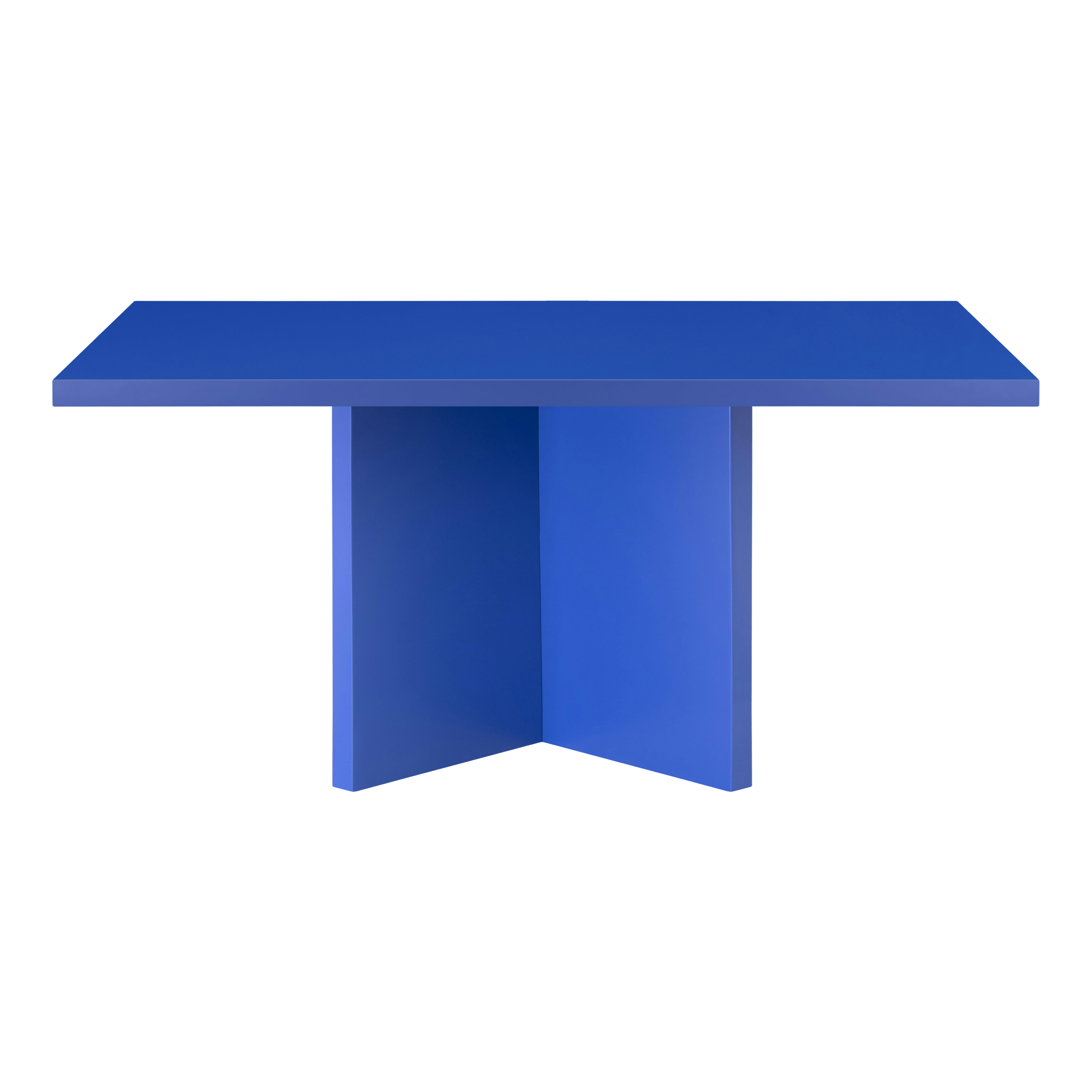 BLOCKIE-CHARLA - Table basse 100x50cm plateau résistant MDF 3cm, bleu Prusse 100x60cm