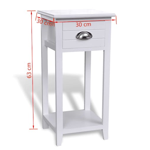 NNEVL Nightstand with 1 Drawer White