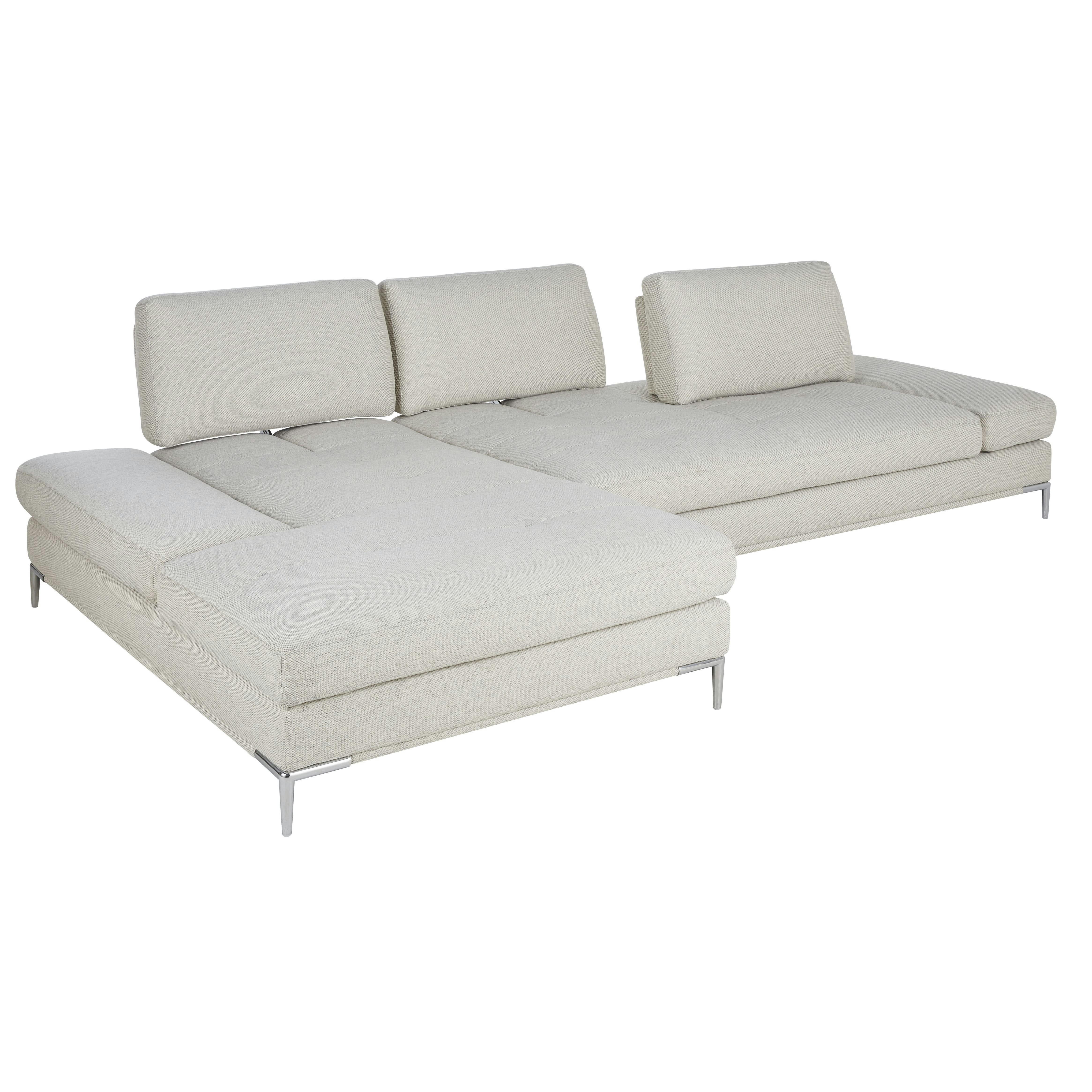 Geller - Canapé d'angle gauche 4/5 places gris clair chiné