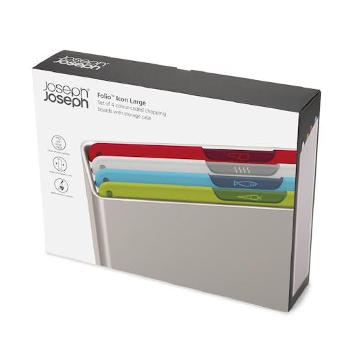 Joseph Joseph Index 4 Piece Large Chopping Board Set Silver 60134