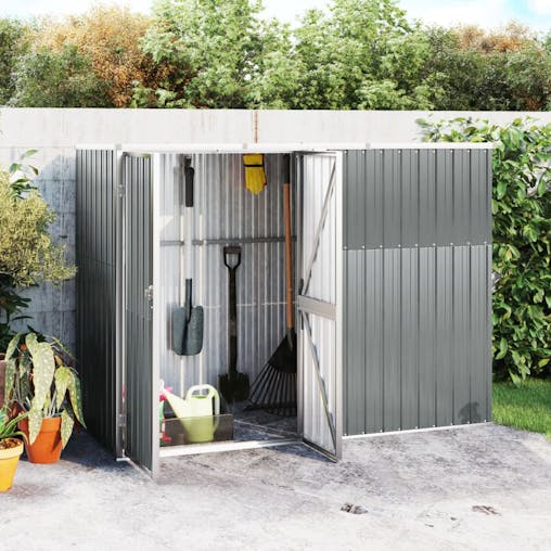 NNEVL Garden Tool Shed Grey 225x89x161 cm Galvanised Steel