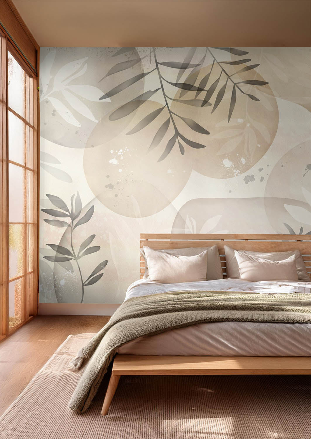 Komar fotobehang bladeren beige - 400 x 250 cm - 610032