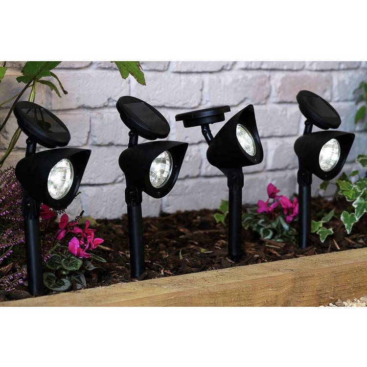 Garden by Sainsbury's Set of 4 Black Solar Spotlights