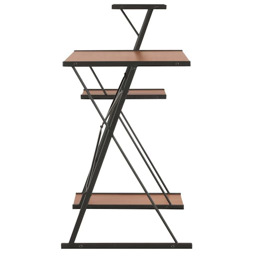 NNEVL Desk with Shelf Black and Brown 116x50x93 cm