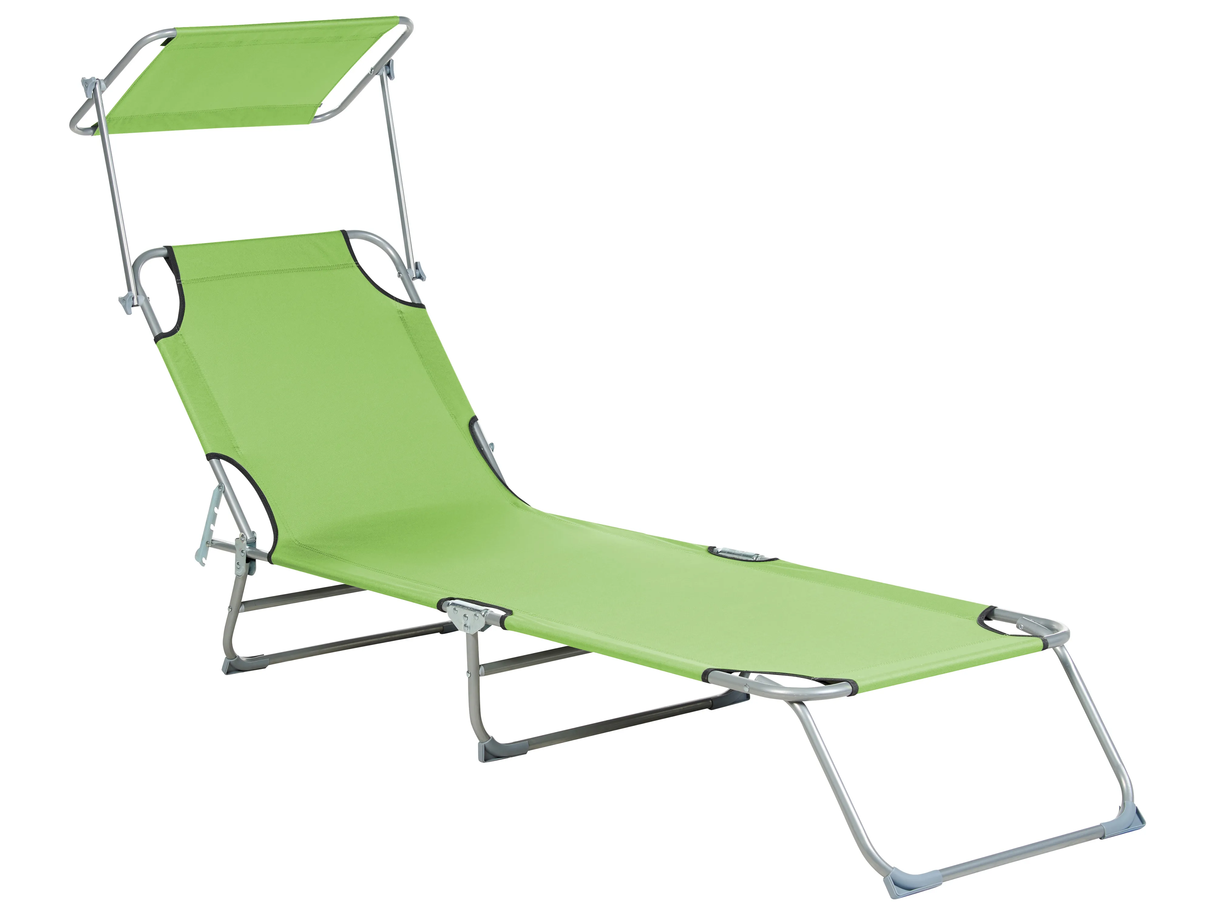 Sun Lounger FOLIGNO II Reclining Metal Lime Green
