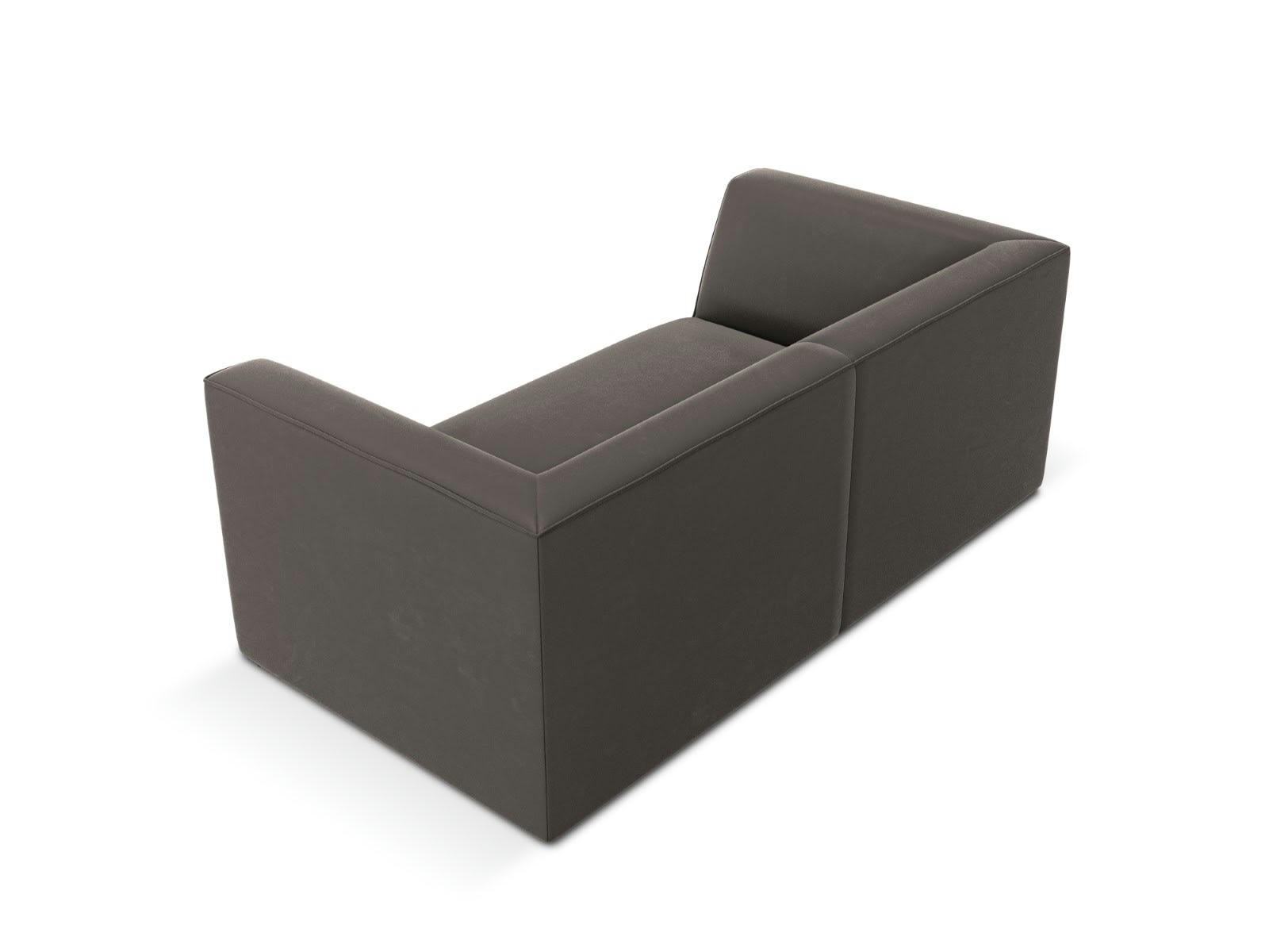 RUBY - Canapé 2 places en tissu velours gris foncé