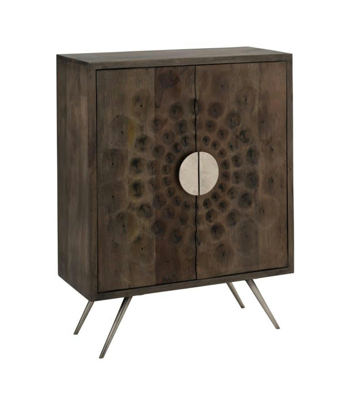 - Buffet 2 Portes Ethnique Bois De Manguier Marron L89cm