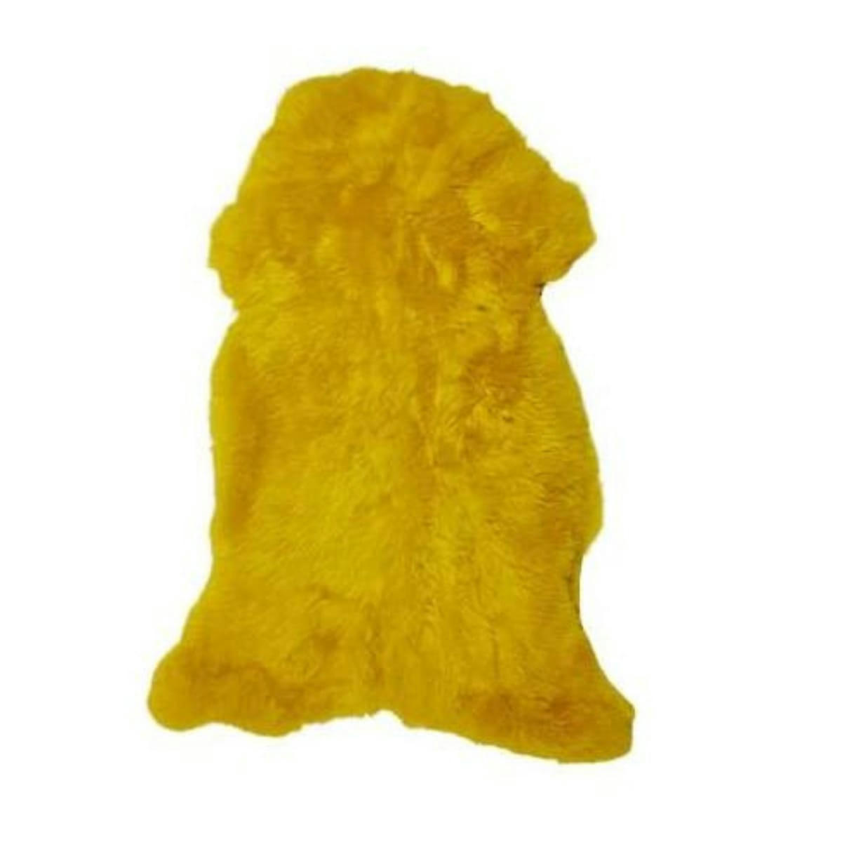 - Tapis en peau de mouton jaune