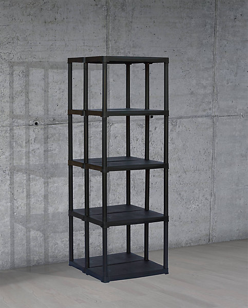 Armoire d'extérieur Damme, Etagère d'extérieur, Armoire de balcon polyvalente, Armoire d'extérieur, Anthracite, 60x59h176 cm