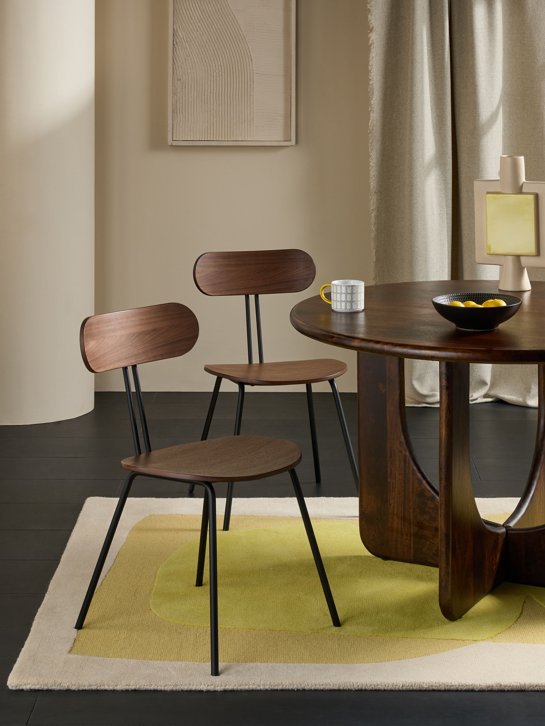 Set of 2 Tambo Dining Chairs in Walnut