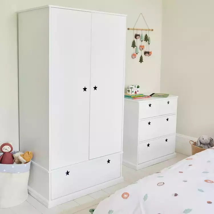 Great Little Trading Company Star 2 Door Wardrobe - White