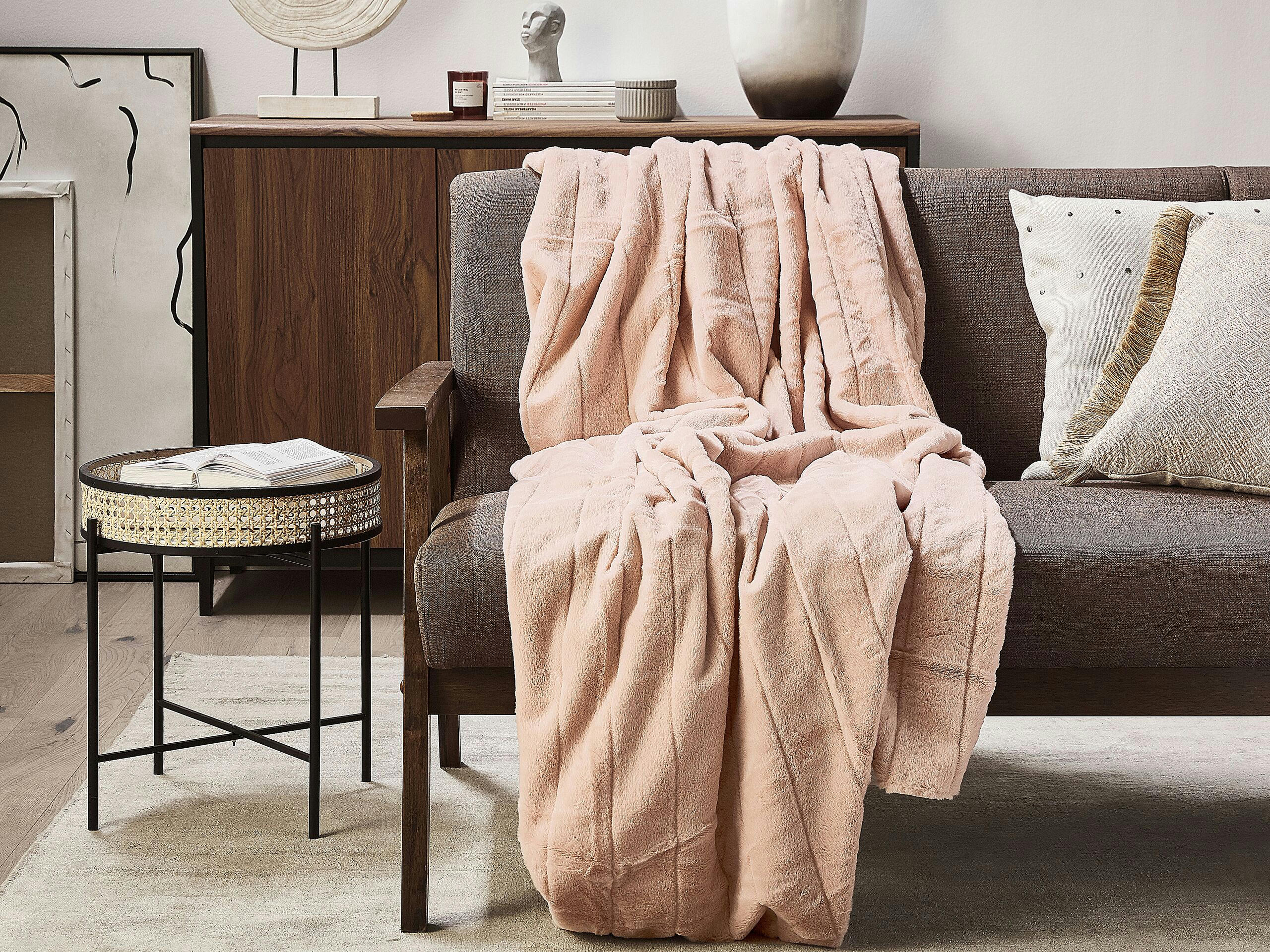 SMAHRA - Couverture en polyester rose 200x150cm
