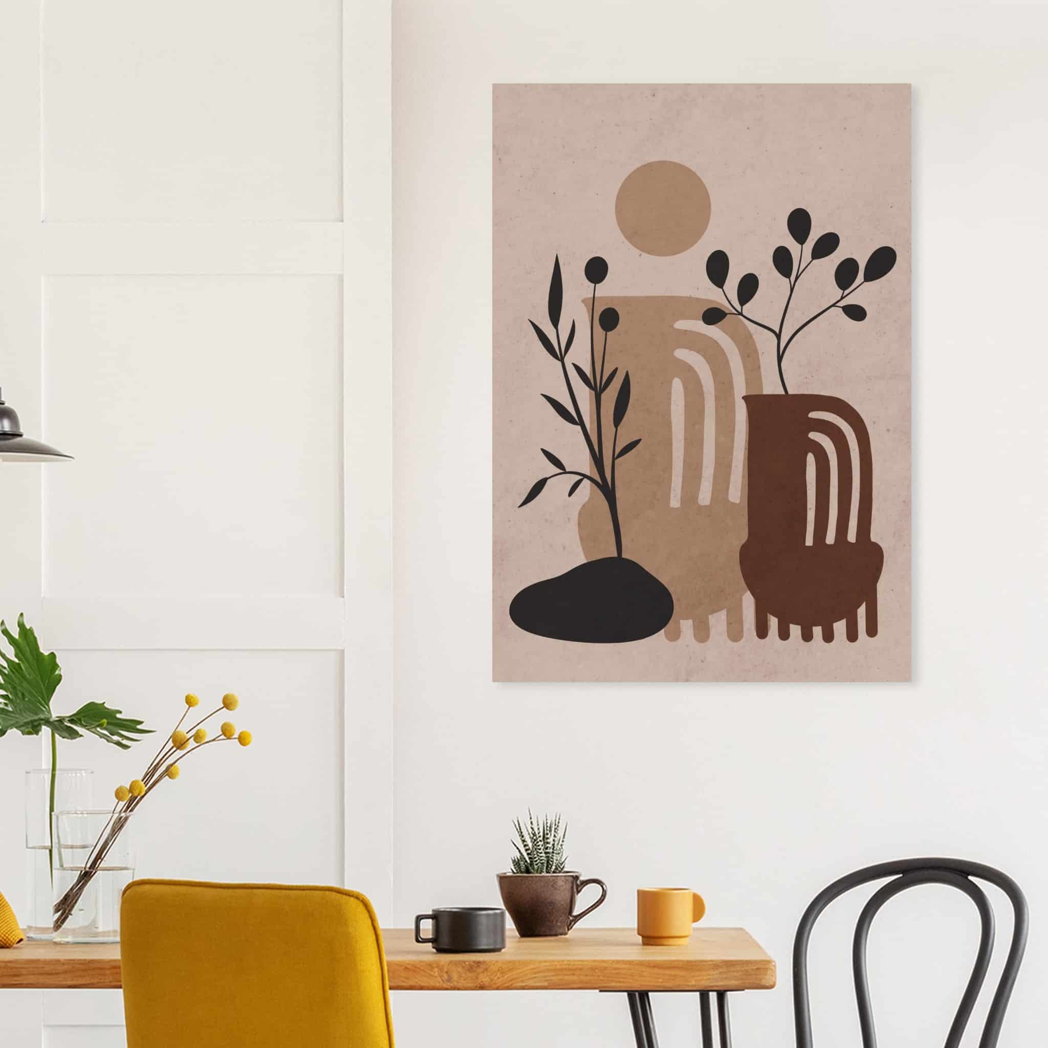 Artfulprints Poster Boho – Clay forms  - 70x100 cm - Bruin