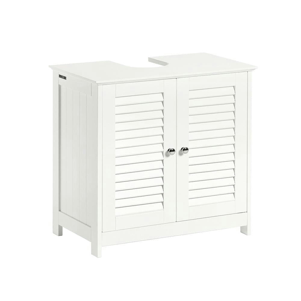 - Meuble sous lavabo 2 portes effet bois blanc