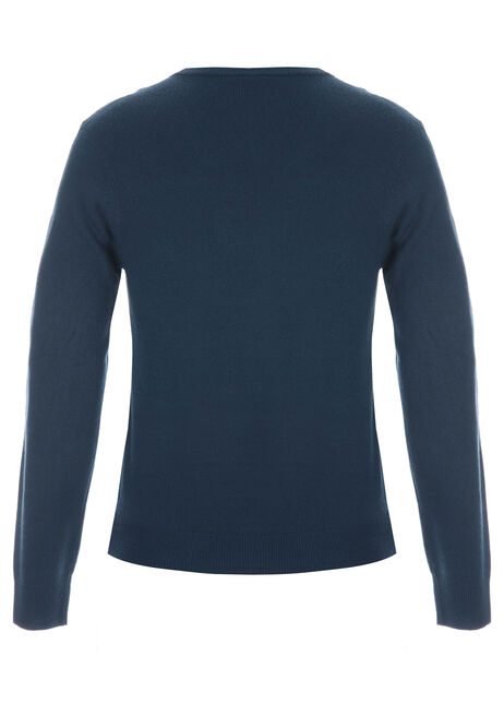 Mens Teal Soft Touch V-Neck Jumper