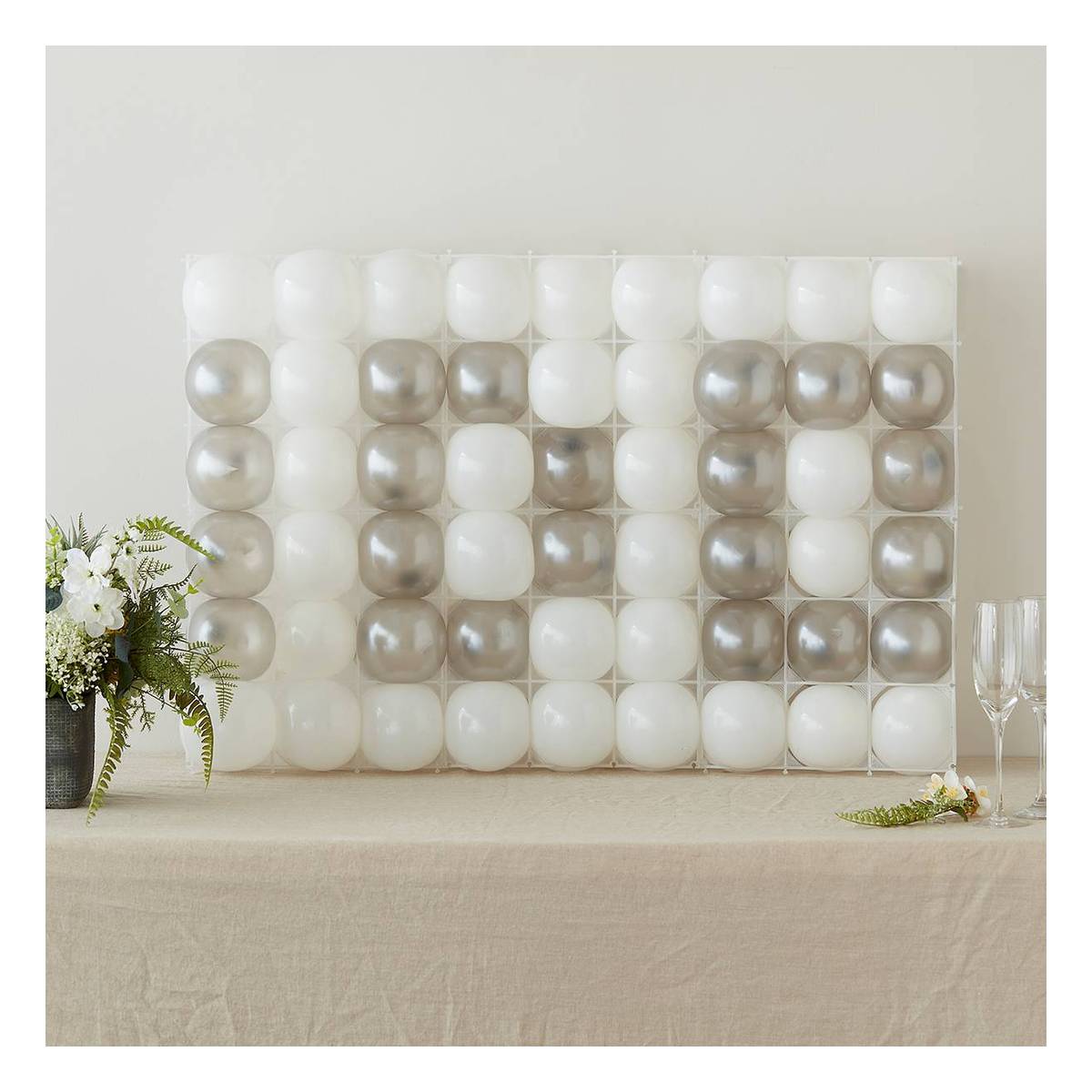White Balloon Wall Grid 6 Pack
