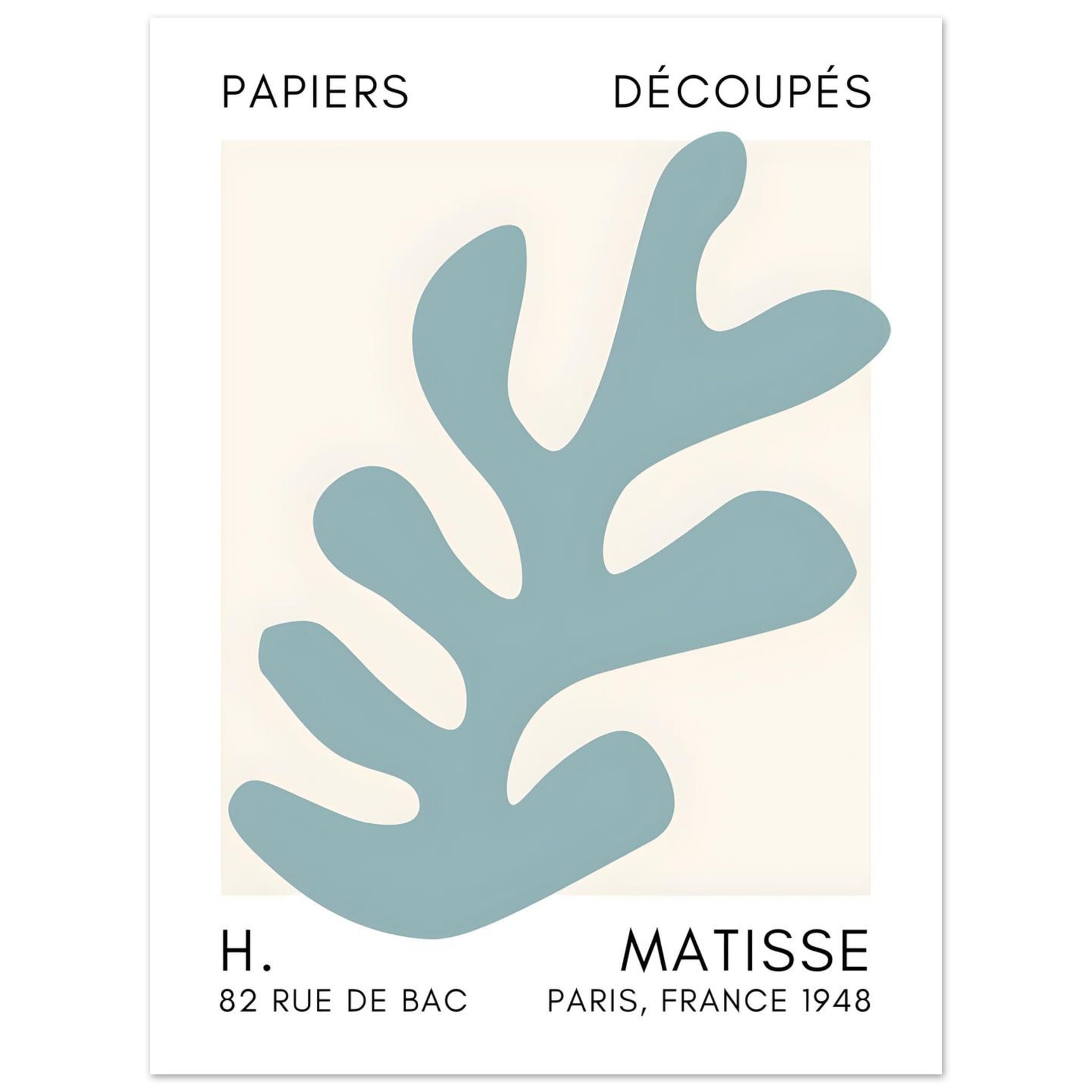 Artfulprints Poster Matisse – Ocean petals turquoise  - 30x40 cm - Turquoise