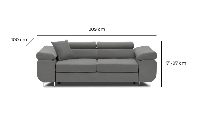 Rozkładana sofa, Bellezza, 209x100x87 cm, beżowy | TYLETEGOTU