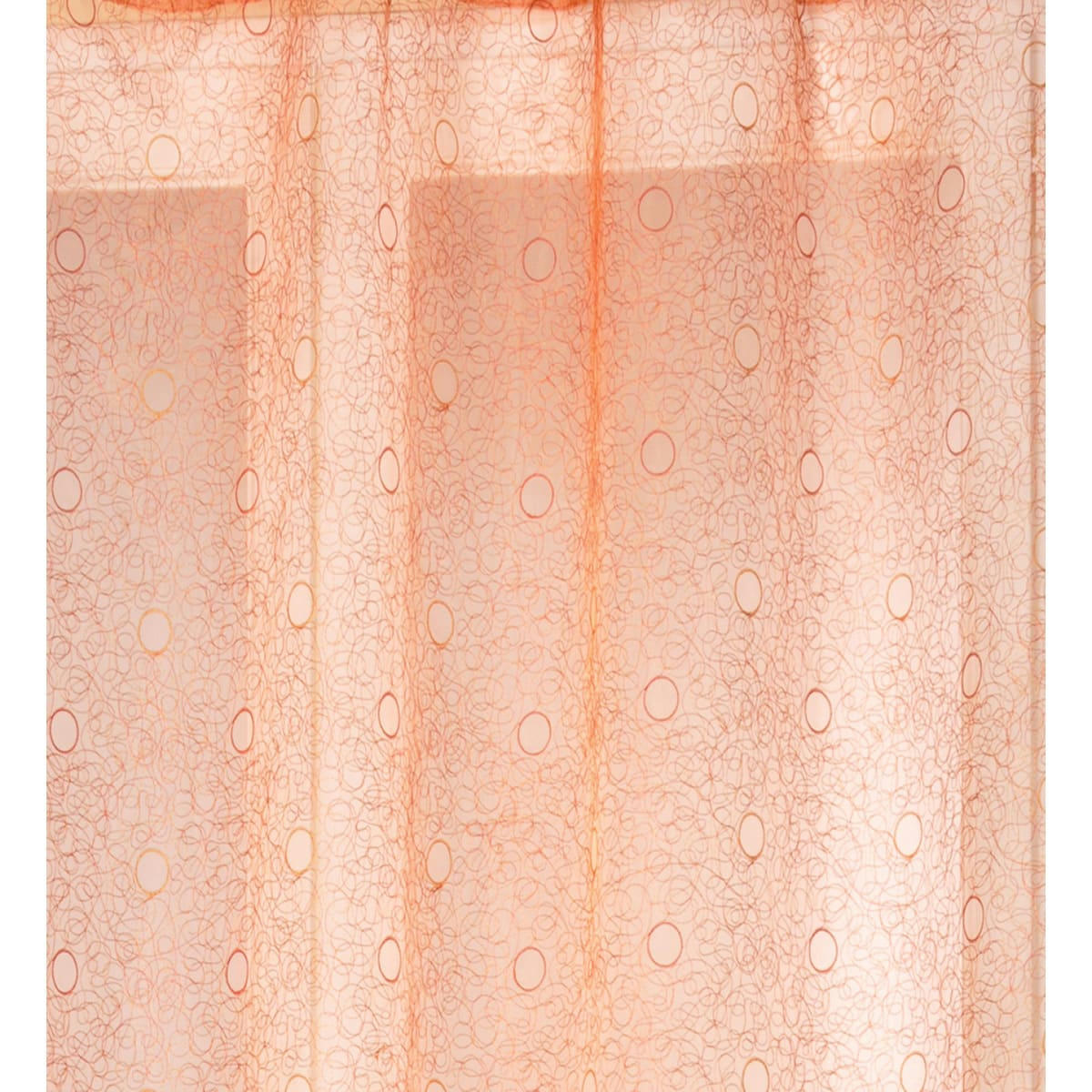 - Voilage organza gribouillis et bulles brodée terracotta 140x240 cm
