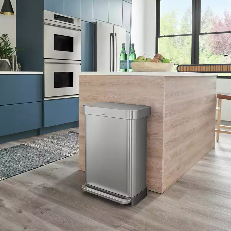 Simplehuman 45 Litre Rectangular Pedal Bin - Brushed Steel