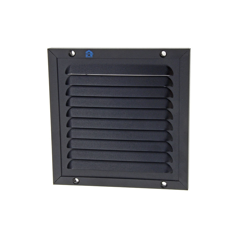 Grille estampée avec moustiquaire noire 200 x 200 mm RENSON