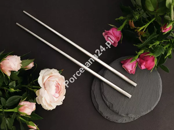 Zestaw stalowych pałeczek do sushi (12 el.) Pintinox - Kwadratowe satynowane 23.PAT.K12S