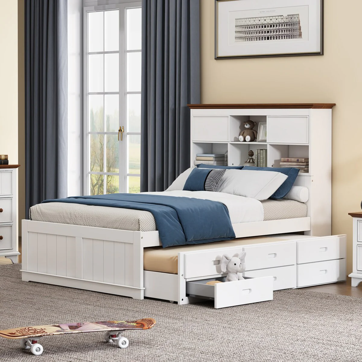 Aerona 2 Pieces Bedroom Set with Bed Trundle and Nightstand