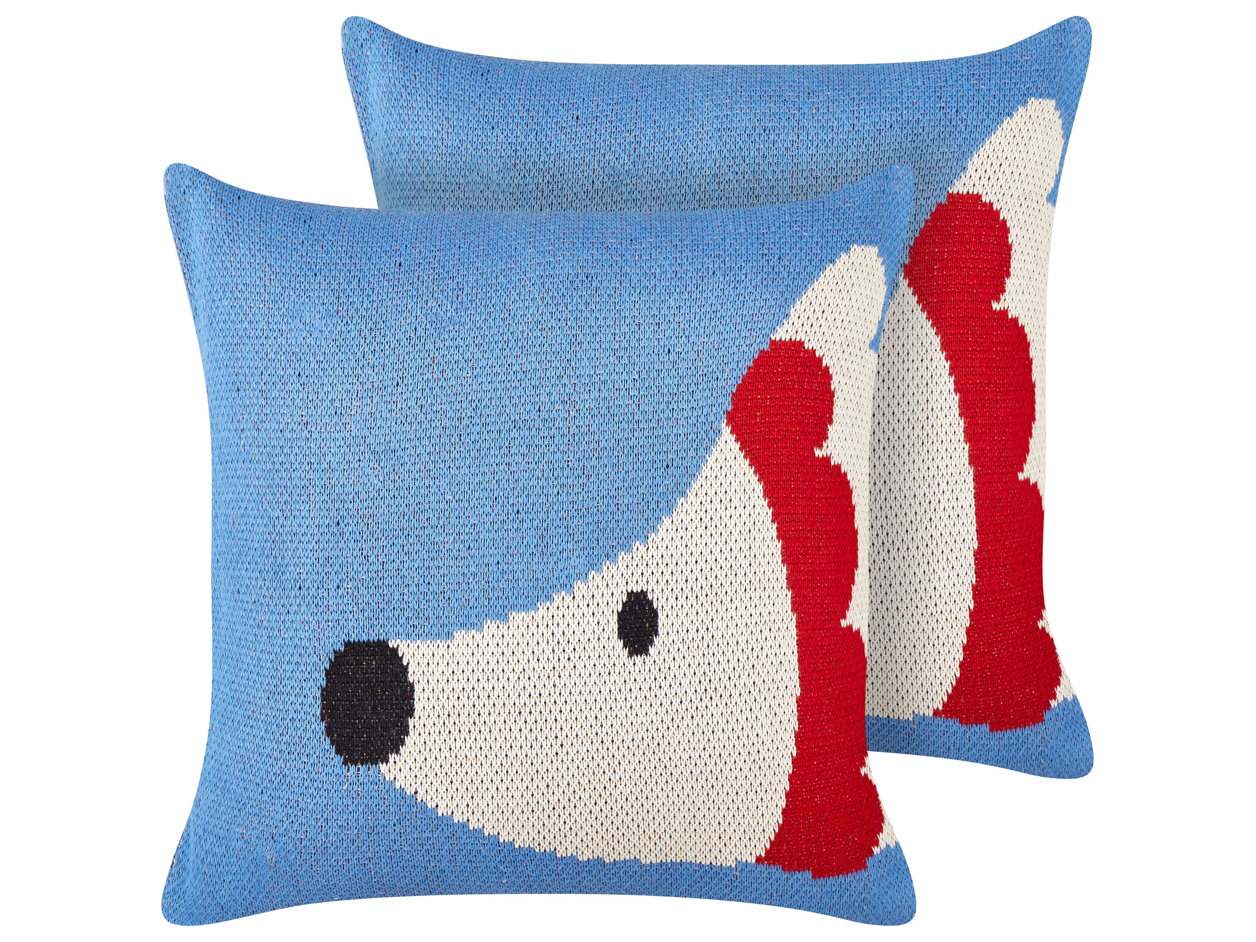 Set of 2 Decorative Cushions PASHOT Cotton 45 x 45 cm Blue