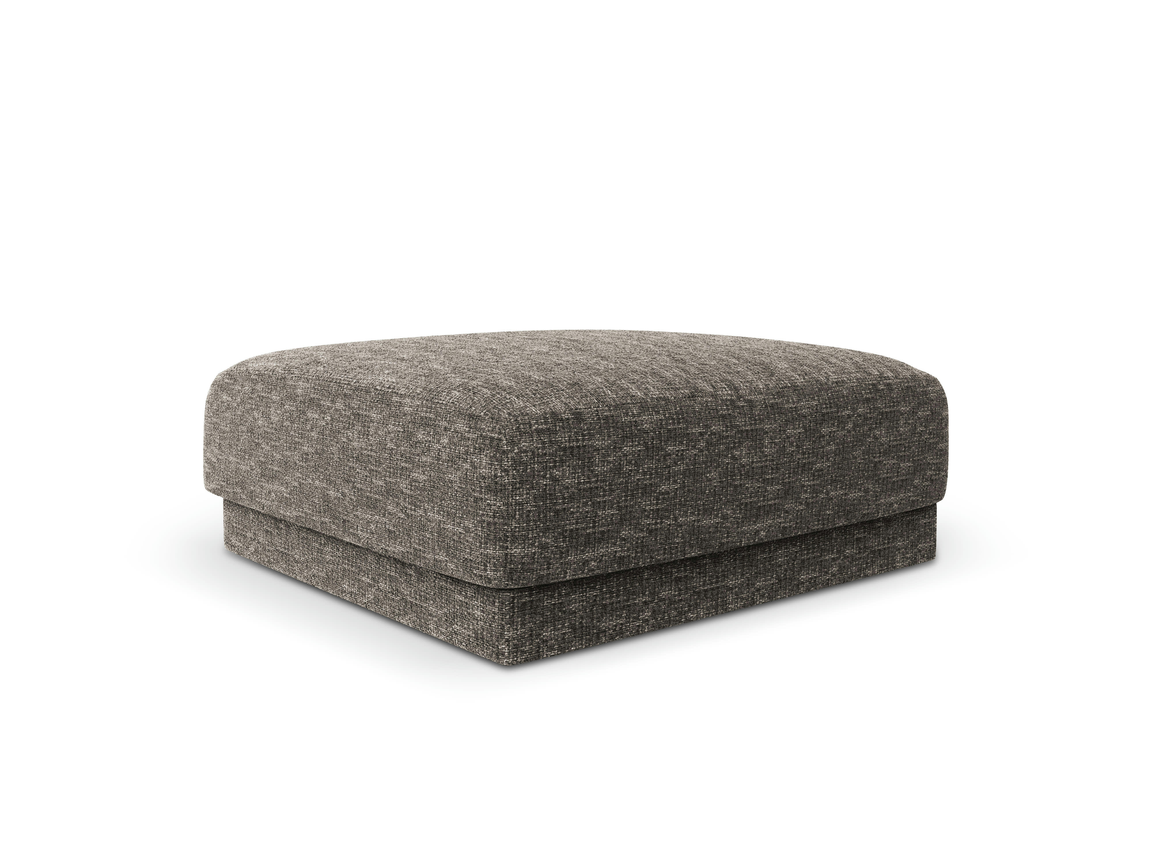 MILEY - Pouf 1 place en tissu chenille gris