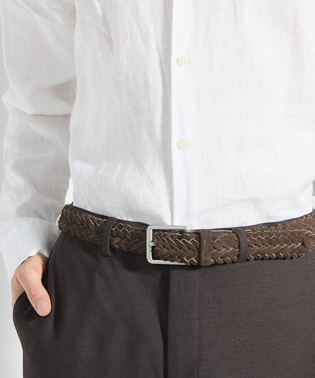 Oxlet Brown - Suede Woven Belt