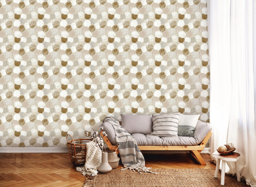 Tapeta Art deco Beżowy Na Flizelinie Do Sypialni Salonu 50x1000