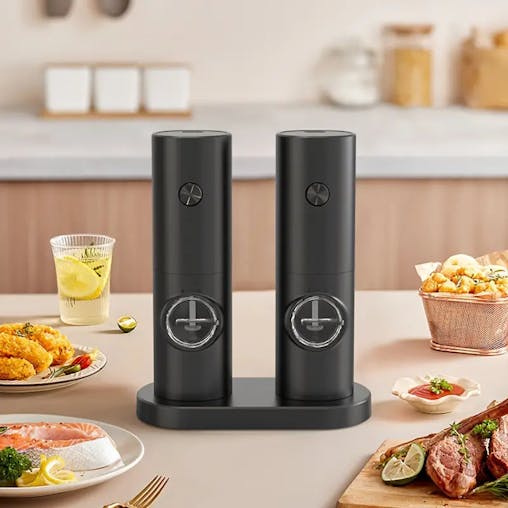 NNETM Electric Pepper Grinder Set - 2pcs Household Sea Salt Ginders