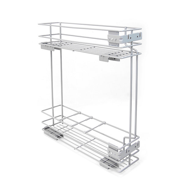 Emuca Porte-bouteilles latéral extractible Supra avec fermeture amortie, module 150mm, Acier, Peint aluminium