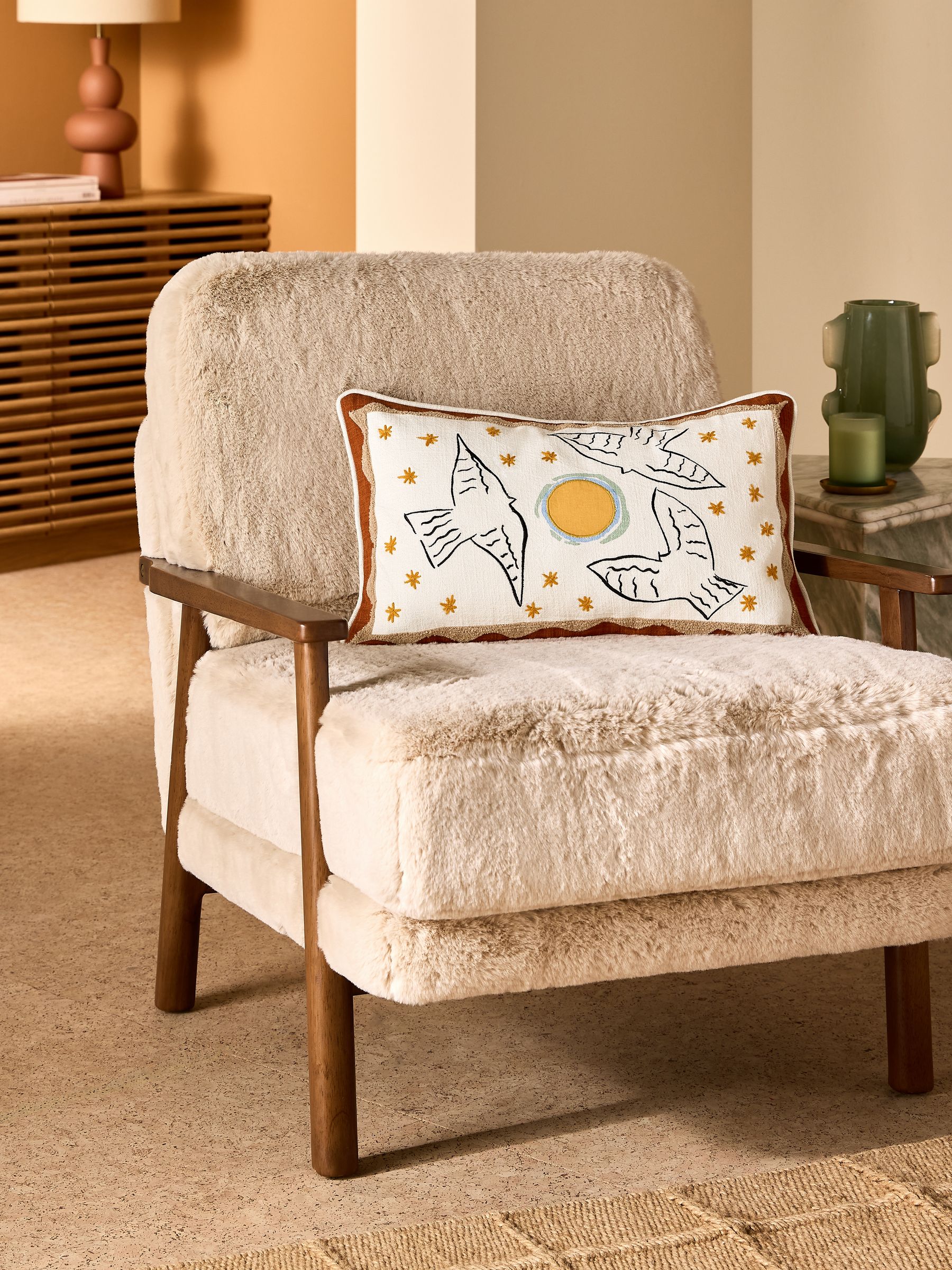 Embroidered Cushion in Helious