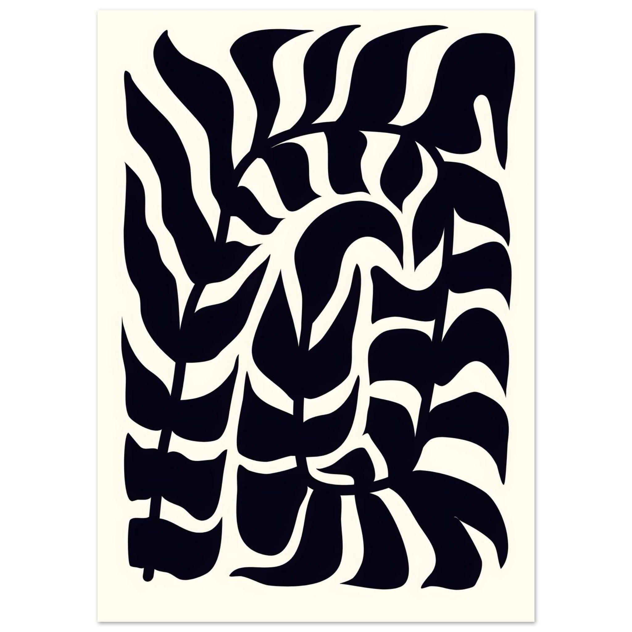 Artfulprints Poster Matisse – Seafoam abstraction  - 50x70 cm - Zwart / Wit