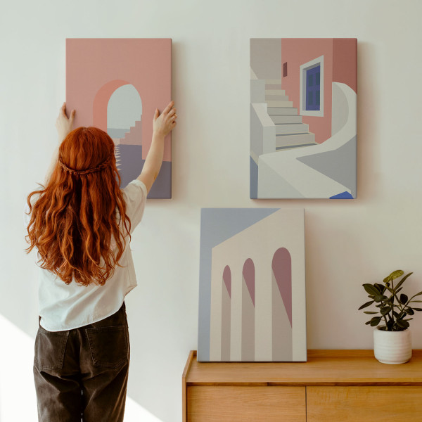 Obraz canvas 3 częściowy Miejski minimalizm | 3x40x60 | Wallfluent