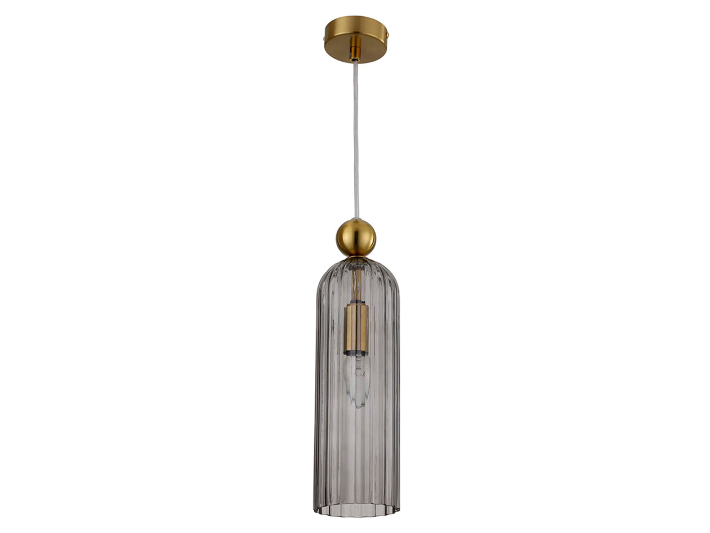 Lampa wisząca Piega szklana złoto-szara