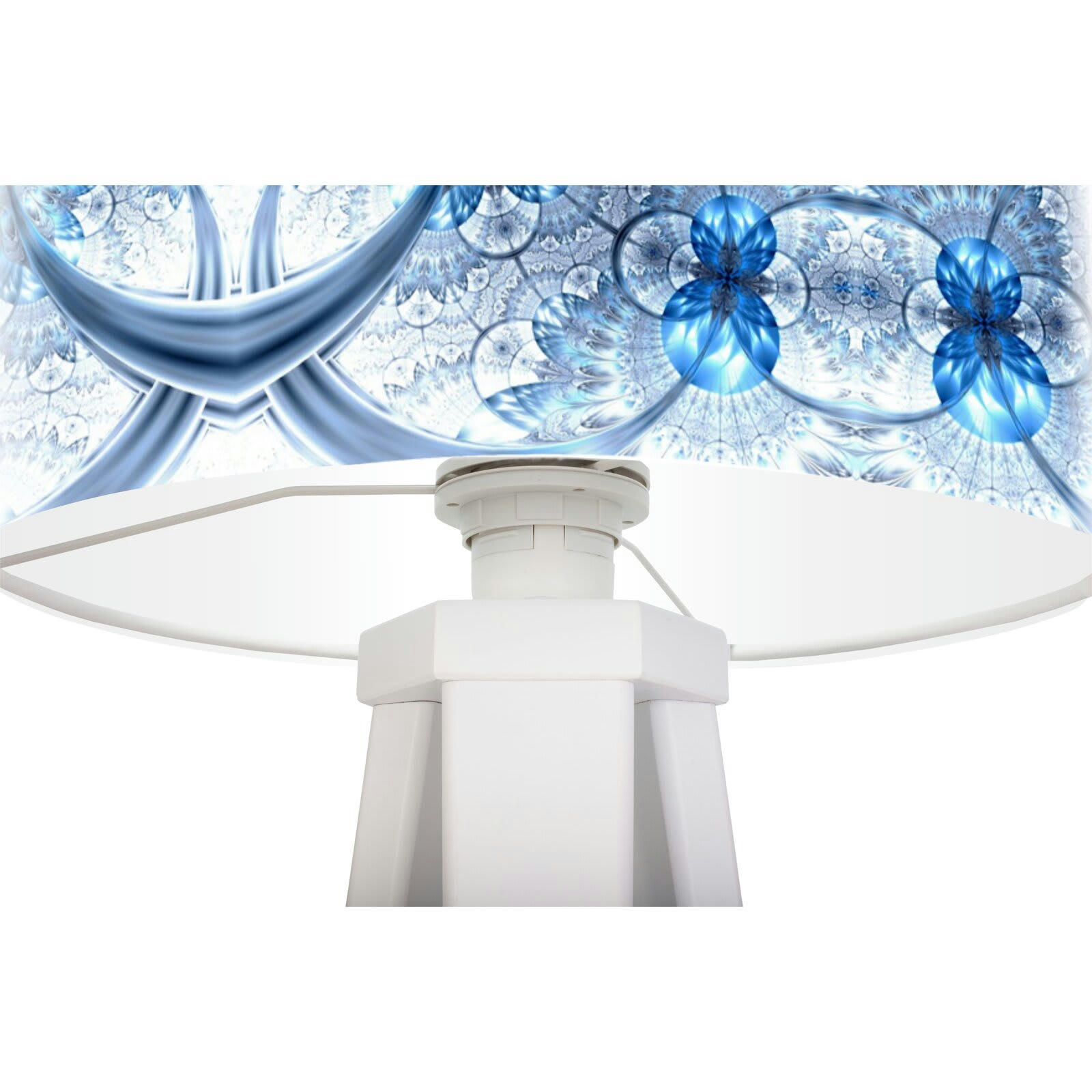 MANDALA - Lampe de chevet Bois Bleu 30x30x45 cm