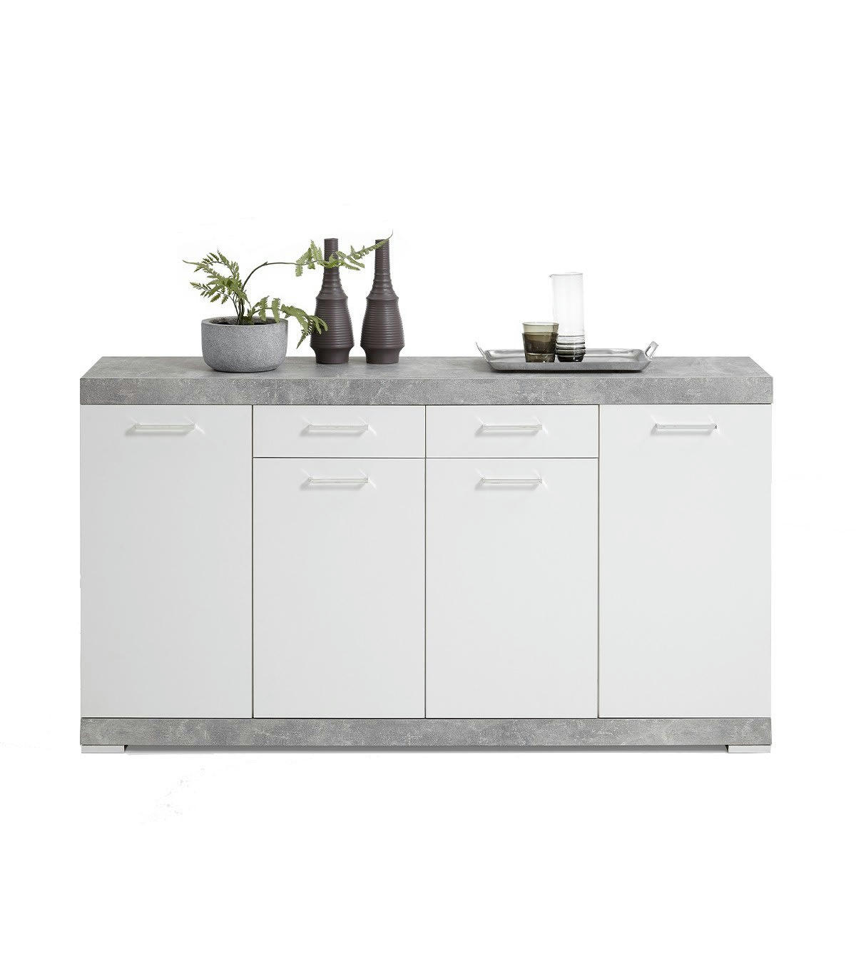 BRISTOL - Buffet 2 Tiroirs 4 Portes L160 x P34,9 cm