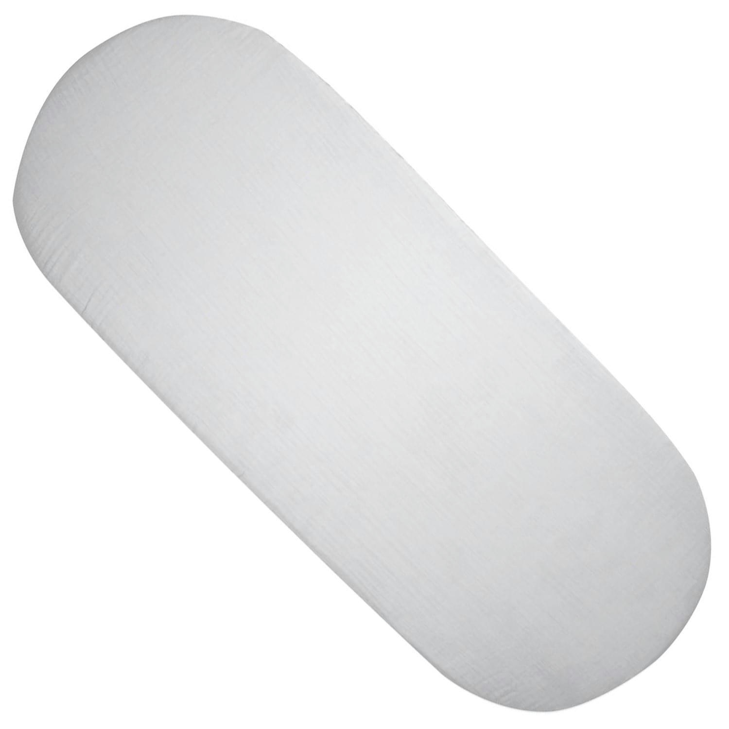 JEANNE - Drap housse couffin ovale en gaze de coton  72 x 32cm