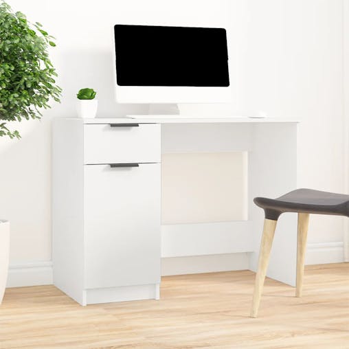 NNEVL Desk White 100x50x75 cm Engineered Wood