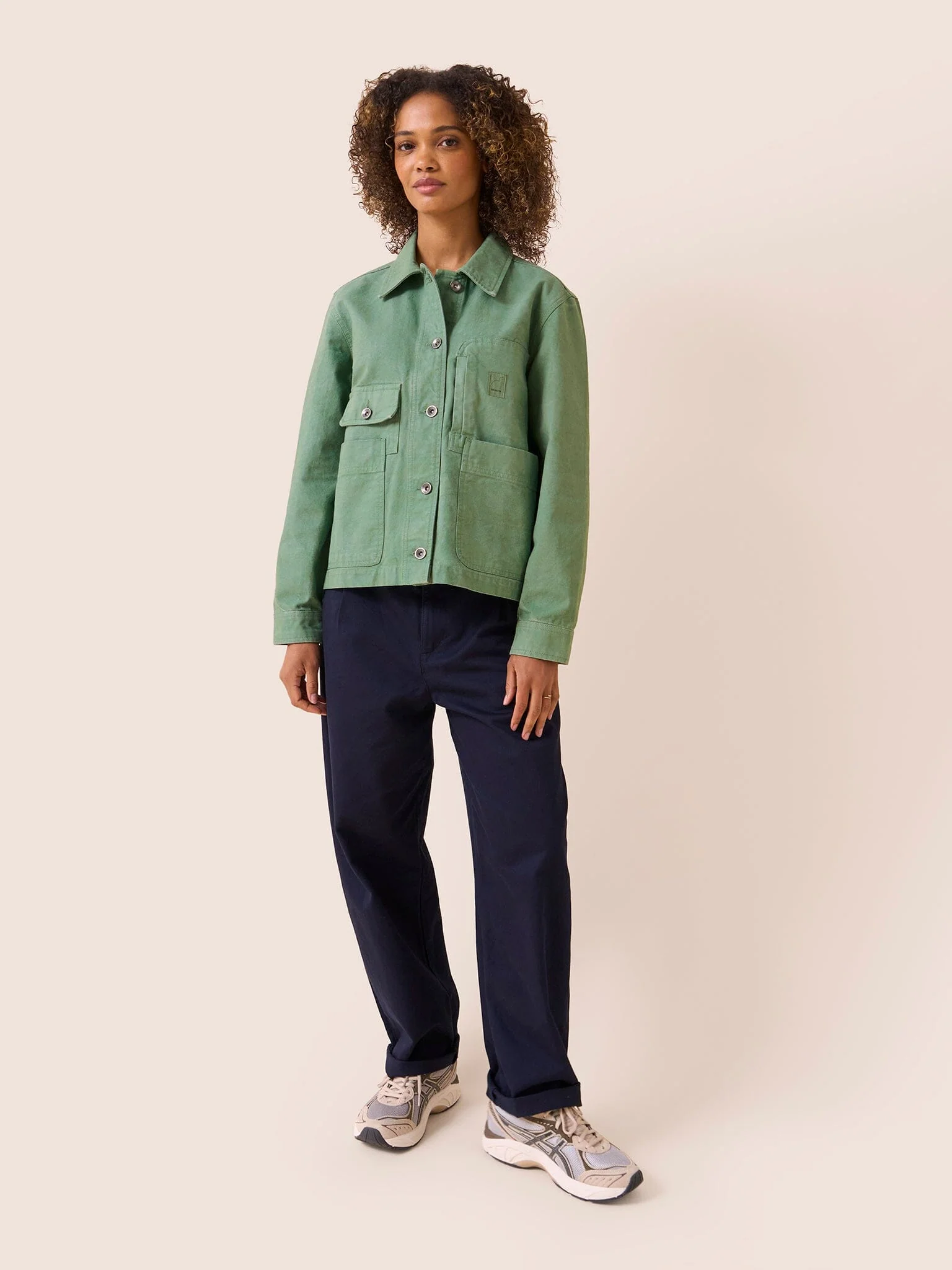 Avignon Cotton Pocket Chore Jacket in Green