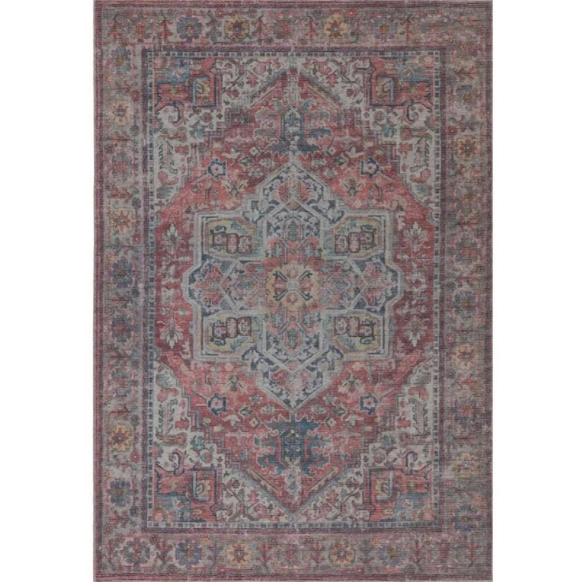 IMAN - Tapis de salon en polypropylène rouge 120x170 cm