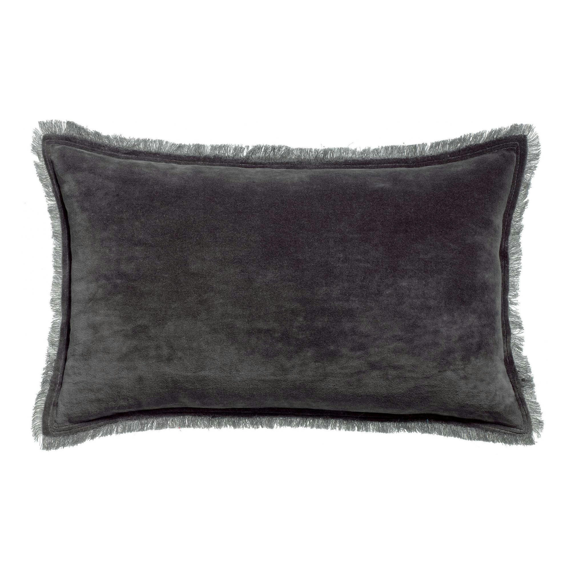 FARA - Coussin uni  en coton ombre 30 x 50