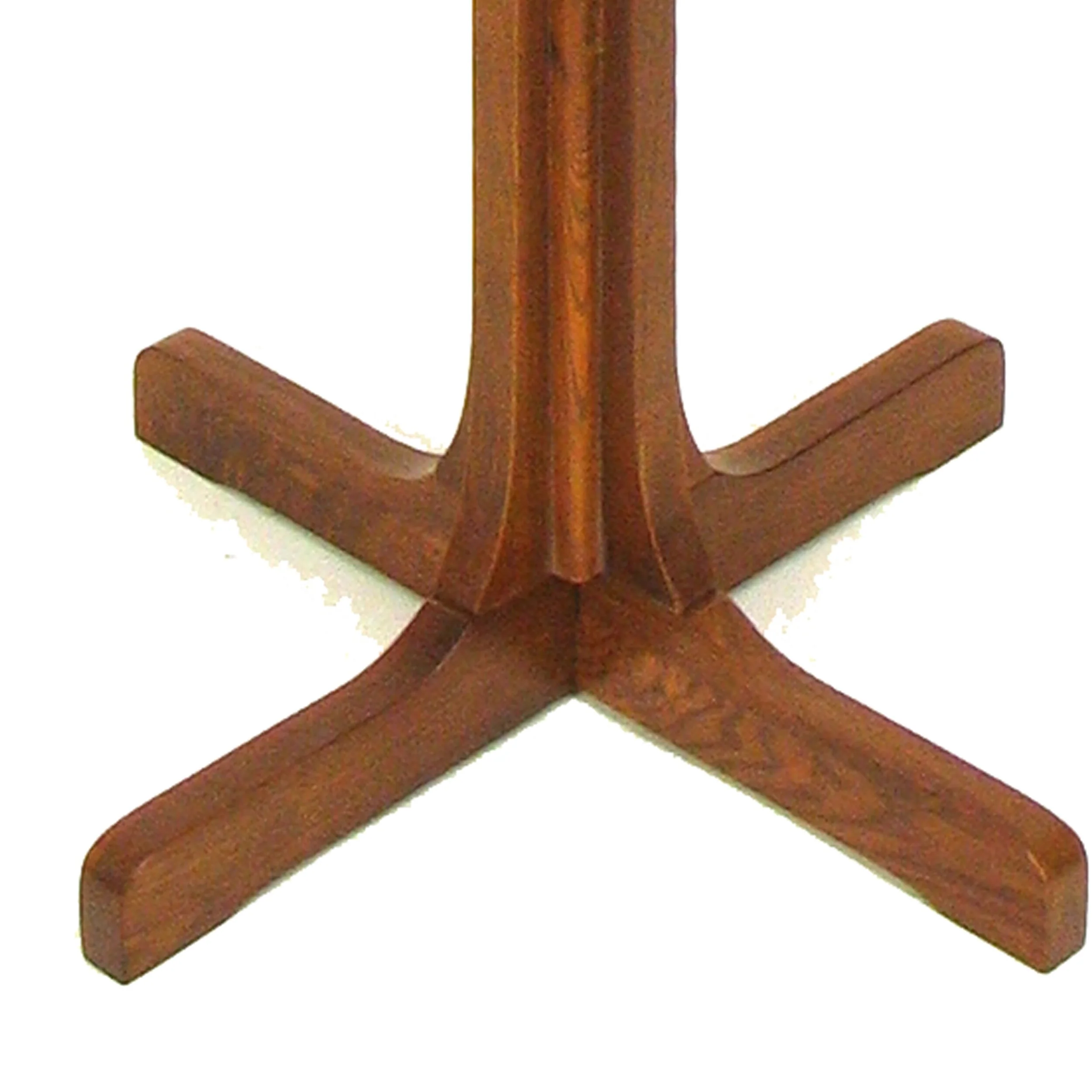 Wooden Coat Stand with X Frame Base and Metal Hooks, Oak Brown